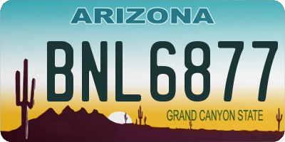 AZ license plate BNL6877