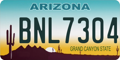 AZ license plate BNL7304