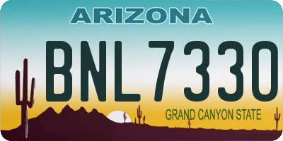 AZ license plate BNL7330