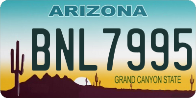 AZ license plate BNL7995