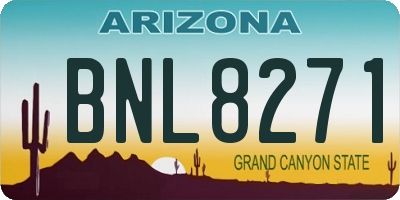 AZ license plate BNL8271