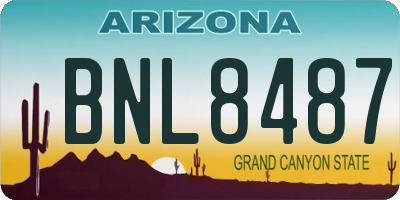 AZ license plate BNL8487