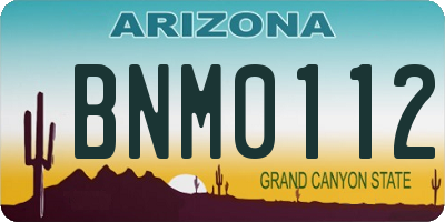 AZ license plate BNM0112