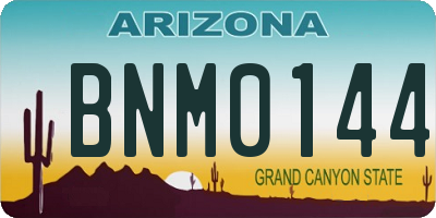 AZ license plate BNM0144