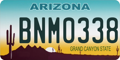 AZ license plate BNM0338