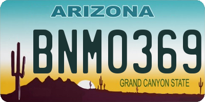 AZ license plate BNM0369