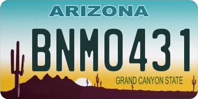 AZ license plate BNM0431