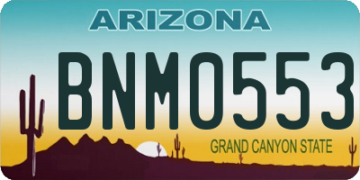 AZ license plate BNM0553