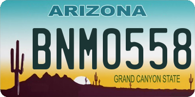 AZ license plate BNM0558