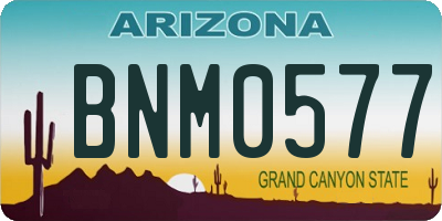 AZ license plate BNM0577