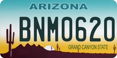 AZ license plate BNM0620