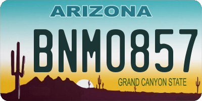 AZ license plate BNM0857