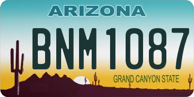 AZ license plate BNM1087