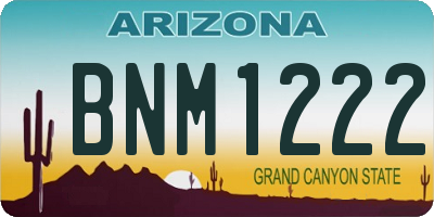AZ license plate BNM1222