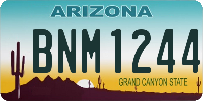 AZ license plate BNM1244