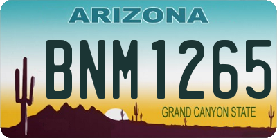 AZ license plate BNM1265