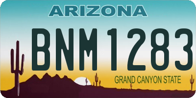 AZ license plate BNM1283