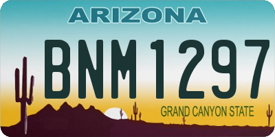 AZ license plate BNM1297