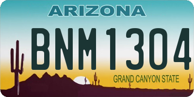 AZ license plate BNM1304