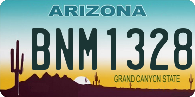 AZ license plate BNM1328