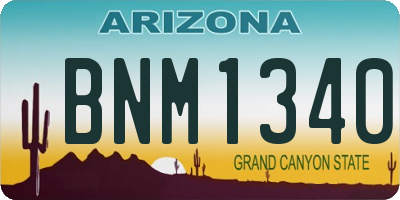 AZ license plate BNM1340