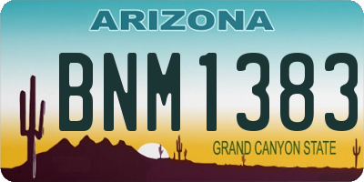 AZ license plate BNM1383