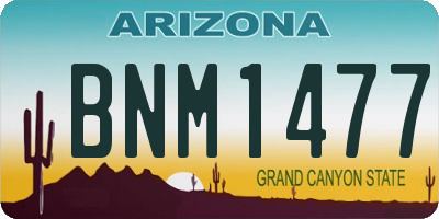 AZ license plate BNM1477