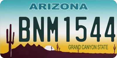 AZ license plate BNM1544