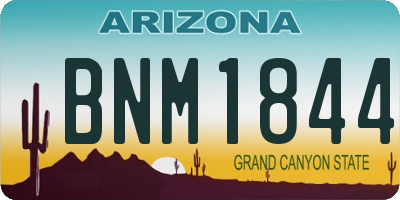 AZ license plate BNM1844