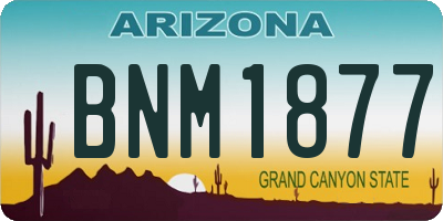 AZ license plate BNM1877