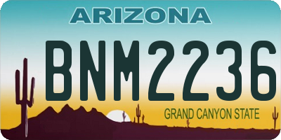 AZ license plate BNM2236