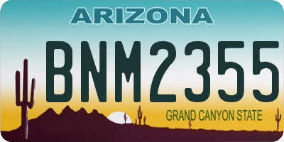AZ license plate BNM2355