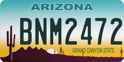 AZ license plate BNM2472
