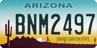 AZ license plate BNM2497