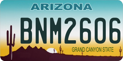 AZ license plate BNM2606