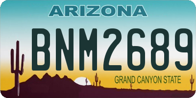 AZ license plate BNM2689