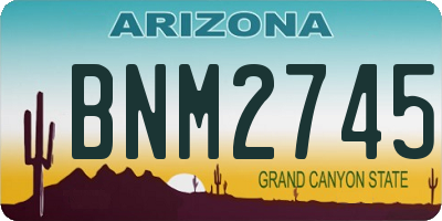 AZ license plate BNM2745