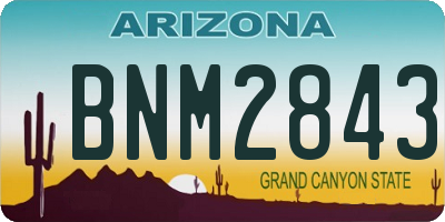AZ license plate BNM2843