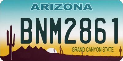 AZ license plate BNM2861
