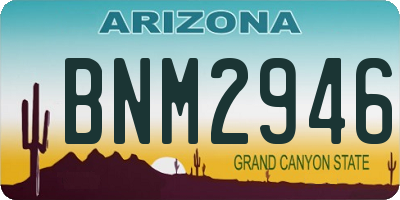 AZ license plate BNM2946