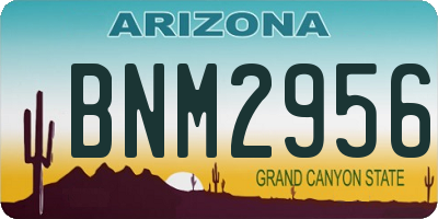 AZ license plate BNM2956