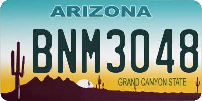 AZ license plate BNM3048