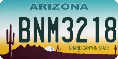 AZ license plate BNM3218
