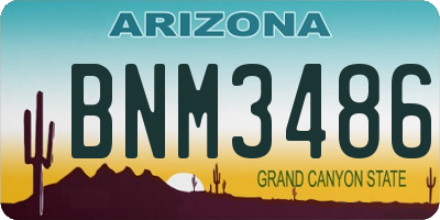 AZ license plate BNM3486