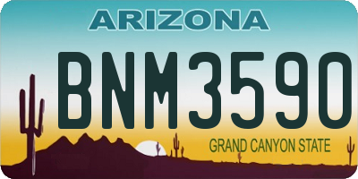 AZ license plate BNM3590