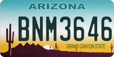AZ license plate BNM3646