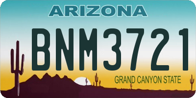 AZ license plate BNM3721