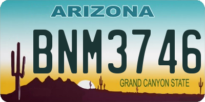 AZ license plate BNM3746