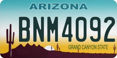 AZ license plate BNM4092