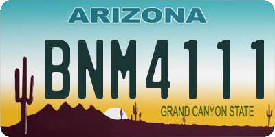 AZ license plate BNM4111